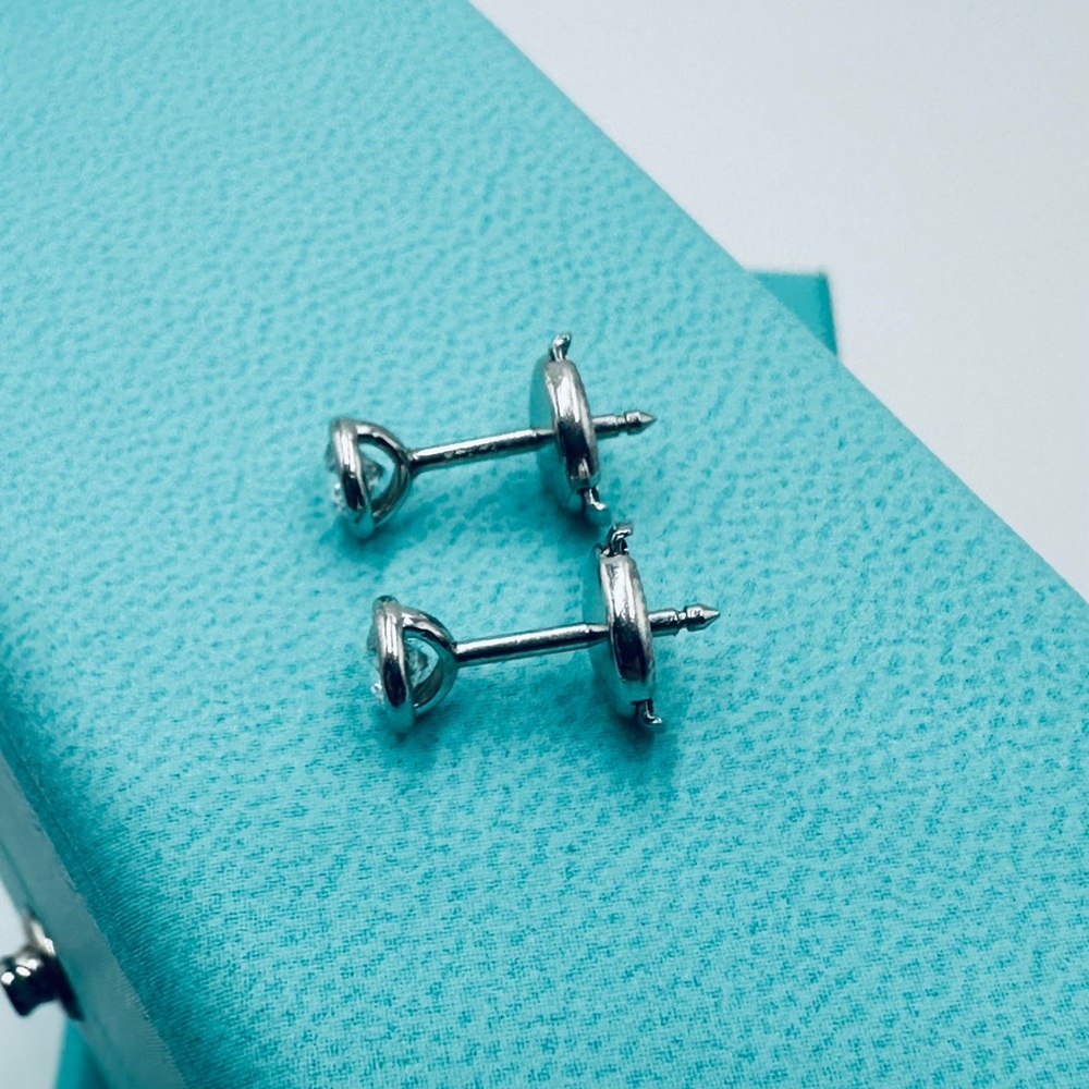 Tiffany & Co. .50 CTW Diamonds by the Yard Earrings in Platinum with Packaging - Picture 7 of 14